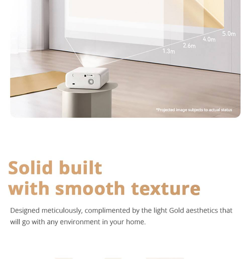 Wanbo X5 1100 ANSI Lumens LCD Projector, Native 1080P, 4K Decoding, HDR10, Android 9.0, Auto Focus & Auto-keystone Correction, Dual-band WiFi 6, Bluetooth 5.0, Apple Airplay, Android / Windows Projection