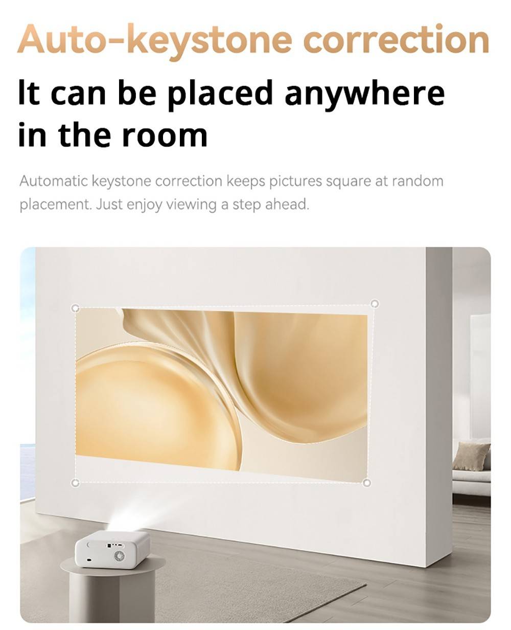 Wanbo X5 Projector, 1100 ANSI Lumens, Native1080P, Auto-keystone Correction, Dual-band WiFi 6, 1GB/16GB, Bluetooth 5.0