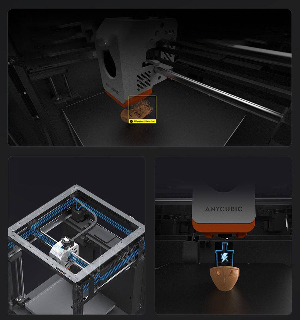 ANYCUBIC KOBRA S1 COMBO 3D Printer, Vibrant 8-Color Printing, 600mm/s Ultra-Fast Speed, Auto-leveling, 320°C Hotend, 44dB Ultra-Quiet, CoreXY Construction, 250*250*250mm