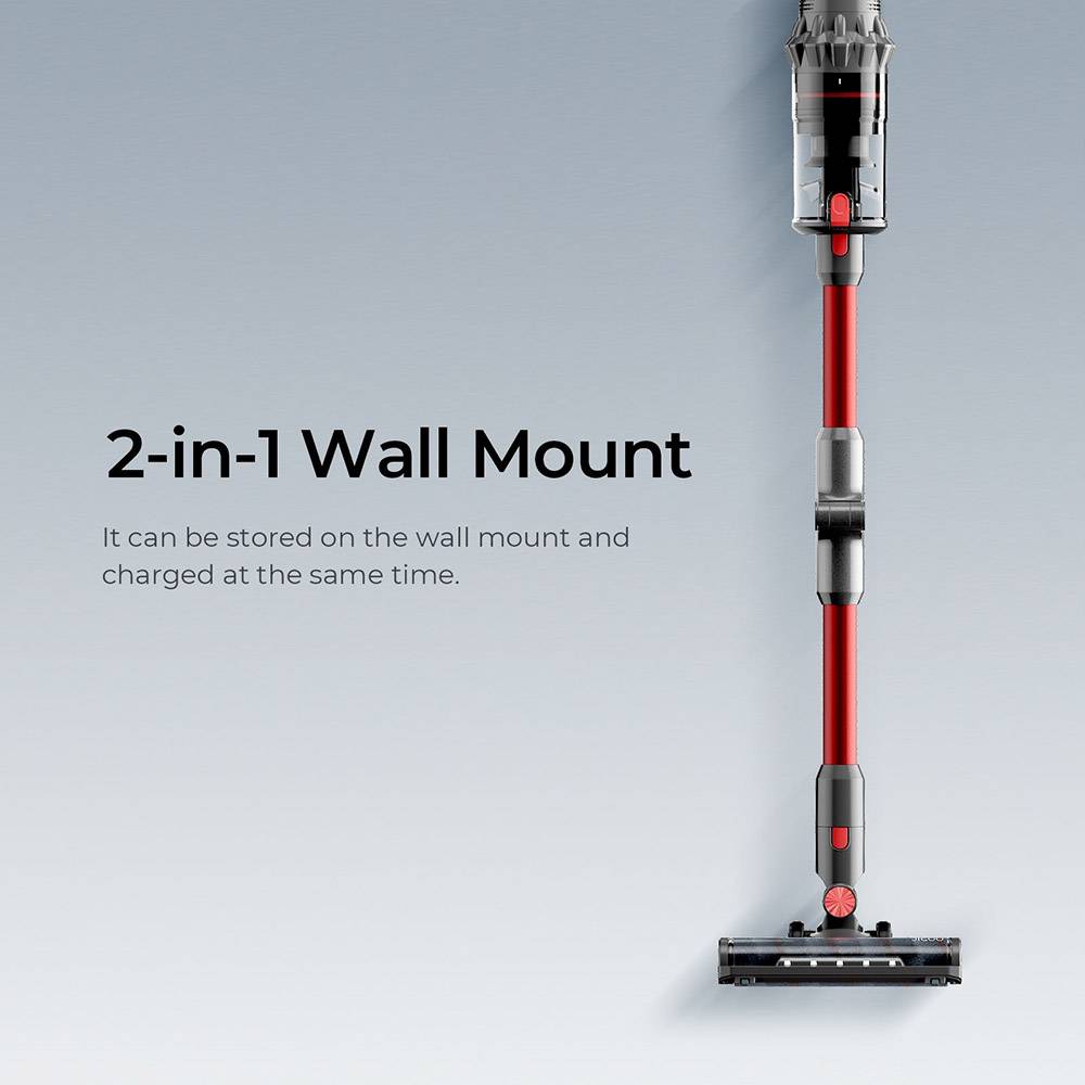 JIGOO C500 Cordless Vacuum Cleaner, 33KPa Suction, 500W Motor, Smart Dust Sensor, 1.2L Dust Cup, Up to 60 Mins Runtime, 2200mAh Removable Battery, LED Touch Screen, Rotatable Metal Tube