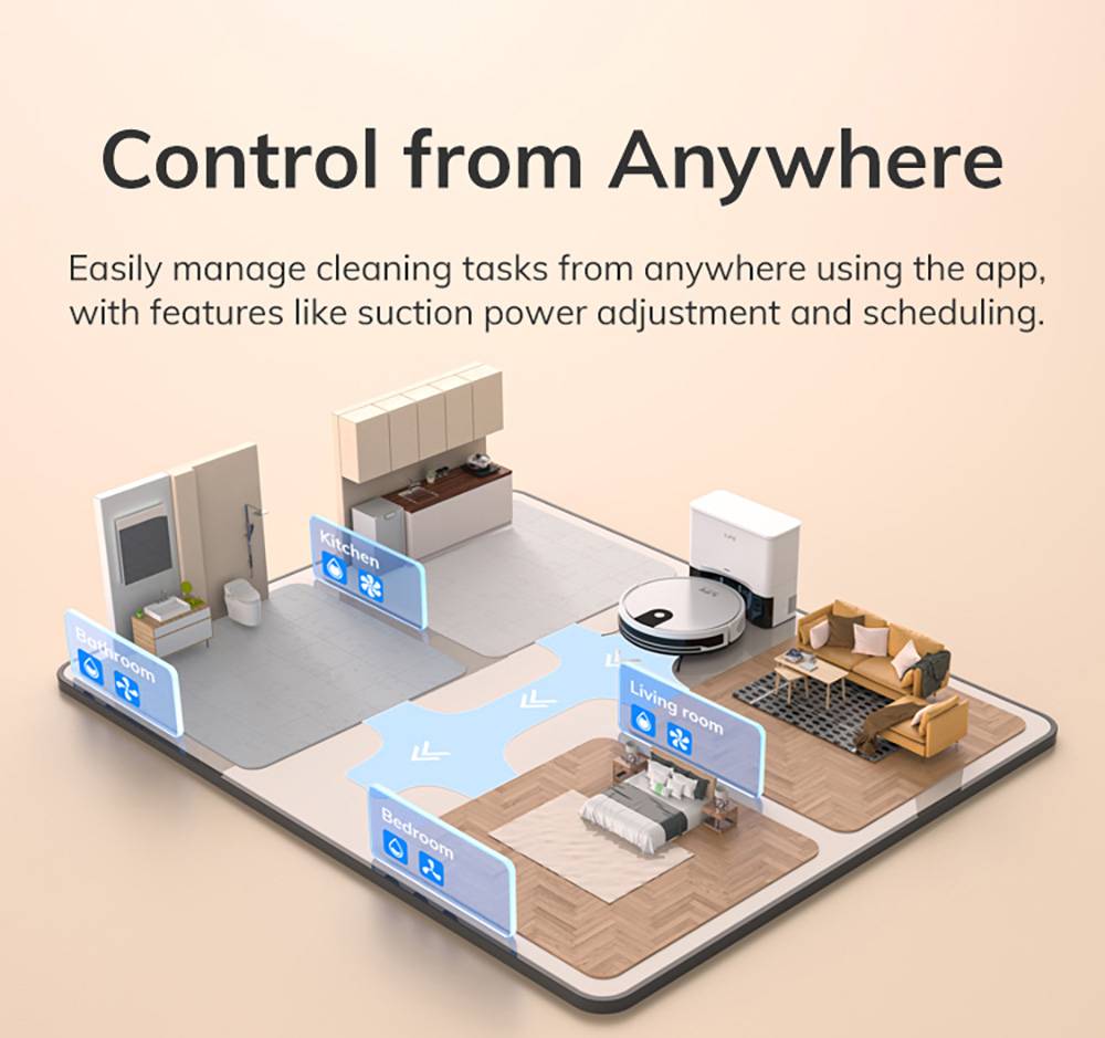 ILIFE G9 Pro Robot Vacuum Cleaner, with Self-Emptying Station, Gyroscope Navigation, 3000Pa Suction, 100min Runtime, 2.5L Dust Bag, Plan/Edge/Spot/Max Mode, Support Alexa/Google Home, with Remote Control, White