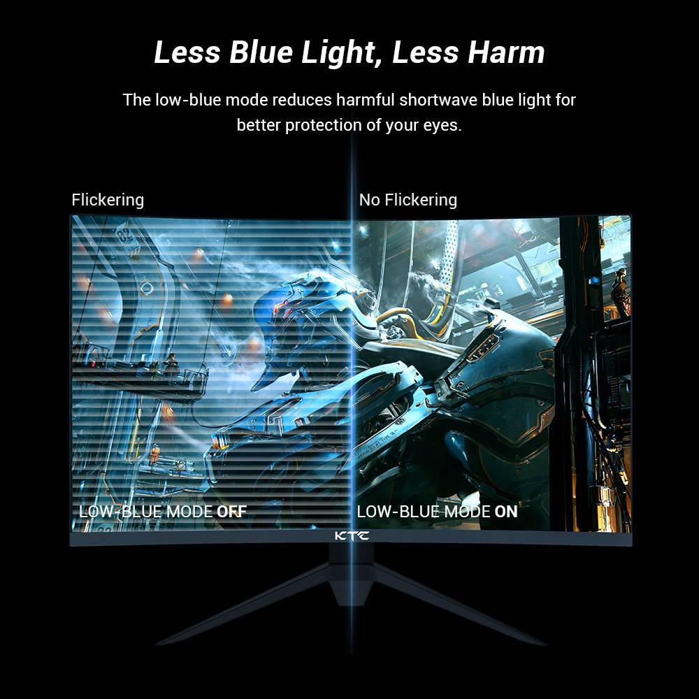 KTC H27S17 27-inch 1500R Curved Gaming Monitor QHD 2560x1440 16:9 ELED 165Hz 99% sRGB 4000:1 Contrast Ratio 1ms MPRT Response Time Low Motion Blur Compatible with FreeSync G-Sync USB HDMI2.0 2xDP1.2 Audio Out VESA Mount