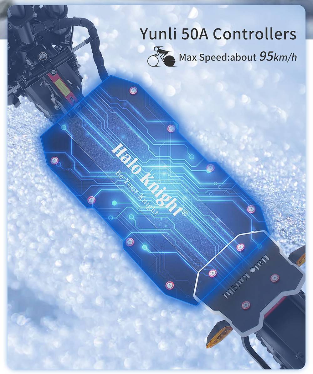 Halo Knight T107 Pro Electric Scooter 11'' Off-road Tire 3000W*2 Dual Motor 95km/h Max Speed 60V 38.4Ah Battery 80km Max