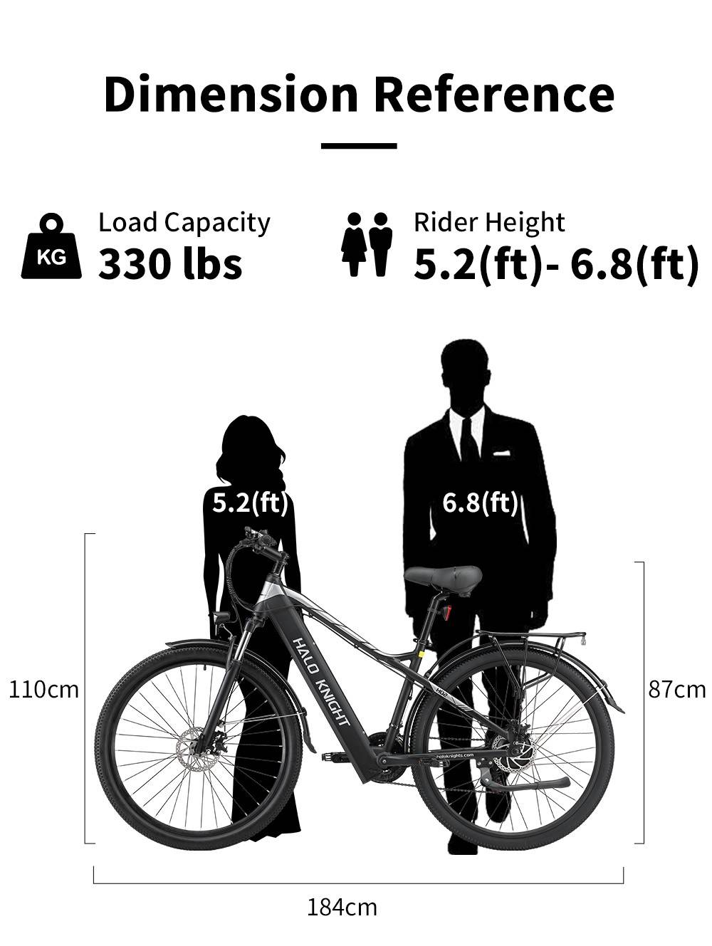 Halo Knight H02 Electric Bike, 750W Brushless Motor, 48V 16Ah Battery, 29*2.1-inch Tires, 50km/h Max Speed, 60km Max Range, Shimano 21 Speed, Mechanical Disc Brake - Black