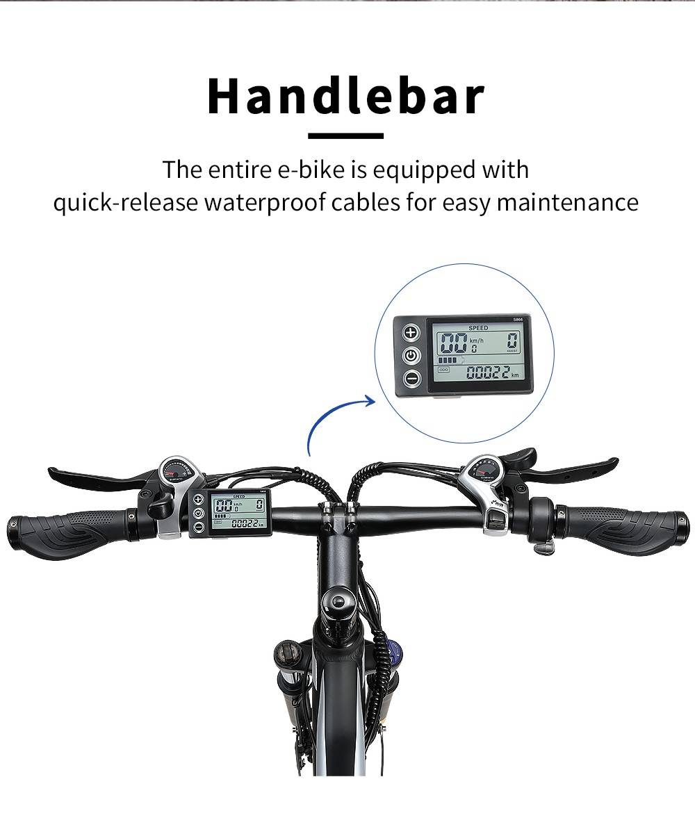 Halo Knight H02 Electric Bike, 750W Brushless Motor, 48V 16Ah Battery, 29*2.1-inch Tires, 50km/h Max Speed, 60km Max Range, Shimano 21 Speed, Mechanical Disc Brake - Black