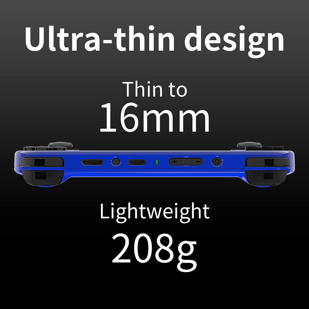 ANBERNIC RG40XX H Retro Game Console with RGB Light, 64GB TF Card with 5000+ Games,  LPDDR4 1GB, 640*480P IPS Screen, 3200mAh Battery for 6 Hours Autonomy, Linux OS, 5G Wifi Bluetooth, Moonlight Streaming - Blue