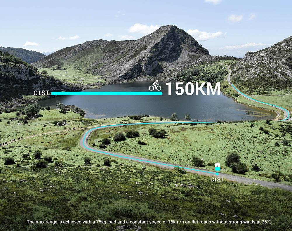 Eleglide C1 ST 27.5-inch Step-through Trekking Bike with 250W Ananda Mid-Drive Motor, 14.5Ah Battery, Max 150km Range, Hydraulic Suspension & Hydraulic Disc Brakes Shimano 7 Gears - Black