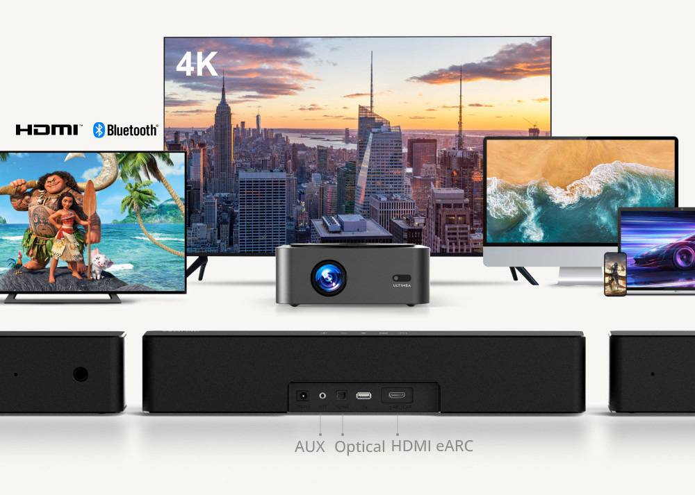 Ultimea Poseidon D60 Soundbar Subwoofer Speaker Kit, Dolby Atmos 5.1, Adjustable Surround Level, Multiple Modes