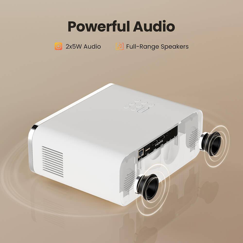 Hunkstar P3 1000 ANSI Android Projector, Native 1080P, 4K Decoding, HDR10, Auto-Keystone Correction & Auto Focus, Android 9.0, Bluetooth 5.0, WiFi 6, 2*5W Speakers