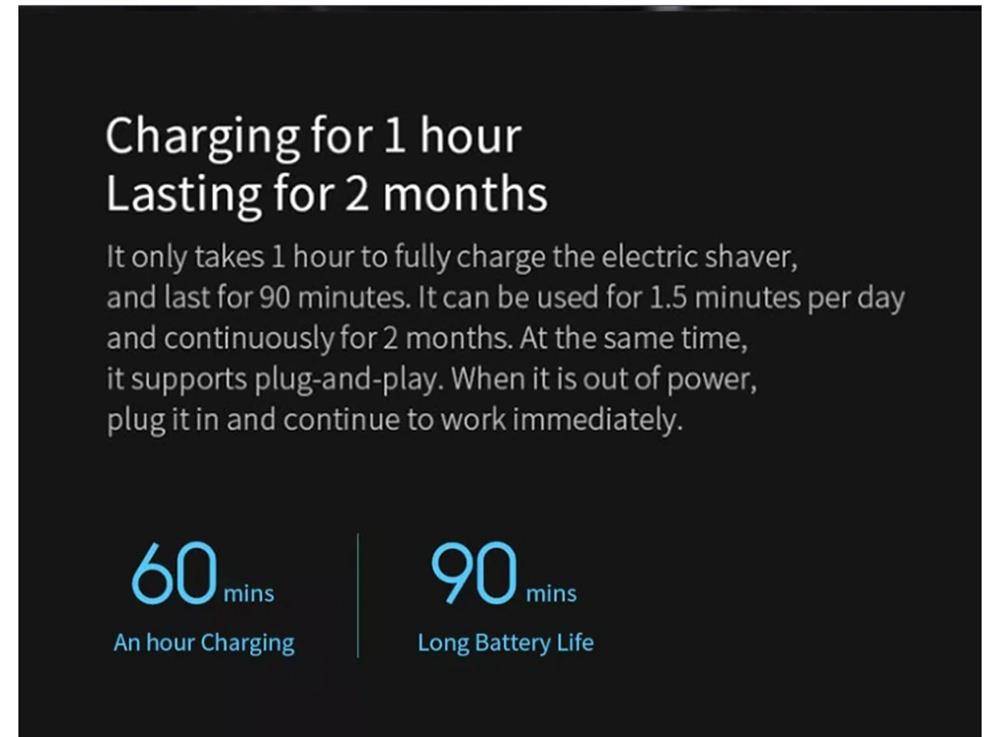 Xiaomi Enchen BlackStone 3D Smart Floating Blade Head Electric Shaver Waterproof USB Charging For Men - Black