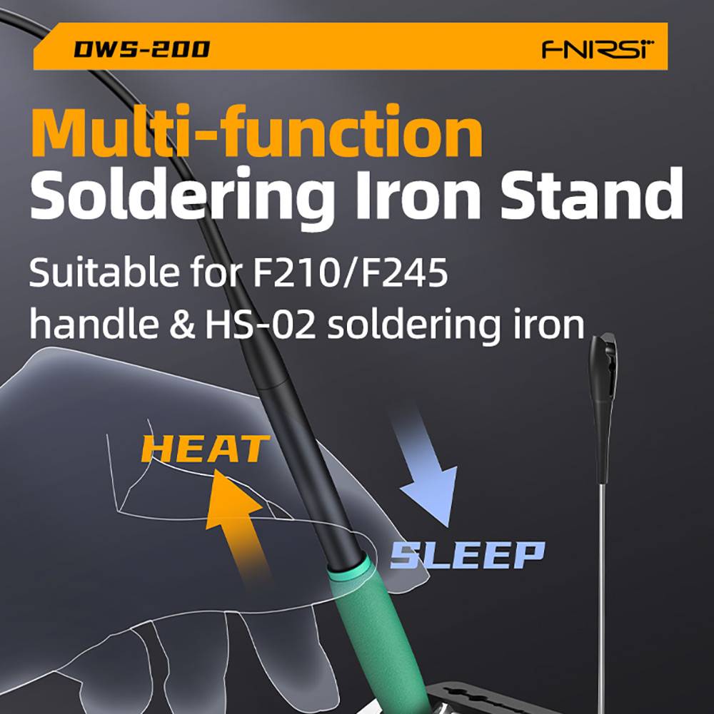FNIRSI DWS-200 F210 Premium 200W Soldering Iron Station Kit, with 3 Iron Tips and 2 Helping Hands, Temp Value & Curve Mode, 3 Temperature Storage, Full-Color Display