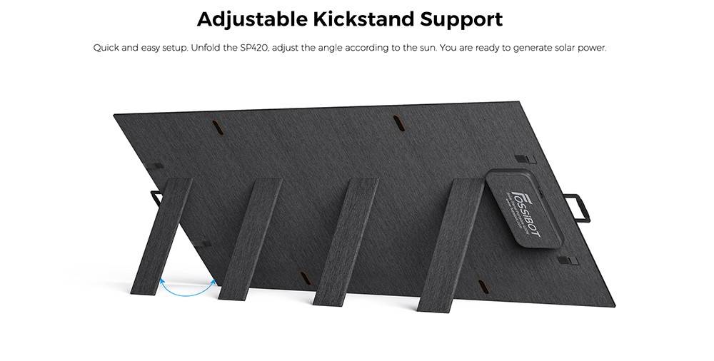 FOSSiBOT SP420 420W Portable Fordable Solar Panel, 23.4% Conversion Efficiency, IP67 Waterproof
