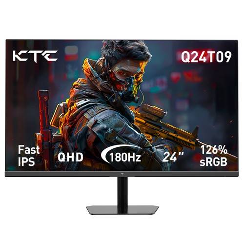 KTC Q24T09 Gaming Monitor, 24-inch 2560*1440 16:9 Fast IPS Screen, 180Hz Refresh Rate, FreeSync & G-Sync, 126% sRGB, HDR Support, Low Blue Light,