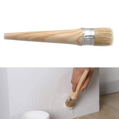 Round Head Long Handle Paintbrush Bristle Wood Handle Brush,
