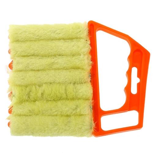 Microfiber Blind Dust Removal Cleaning Brush, Size: 16x13.5cm(Orange)