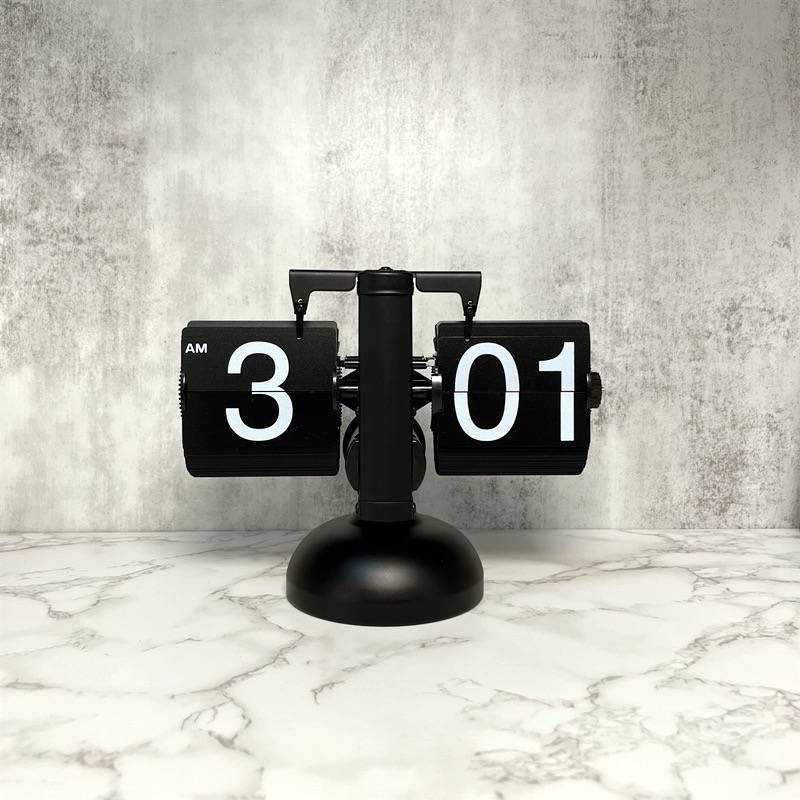 Modern style flip clock turning time to the side for tabletop decoration with full sense of technology