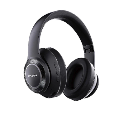 AWEI A300BL bluetooth 5.3 Headphone HiFi Stereo Bass 40mm Drive Unit Built-in 400mAh Battery RGB Light Gaming Headset - Black
