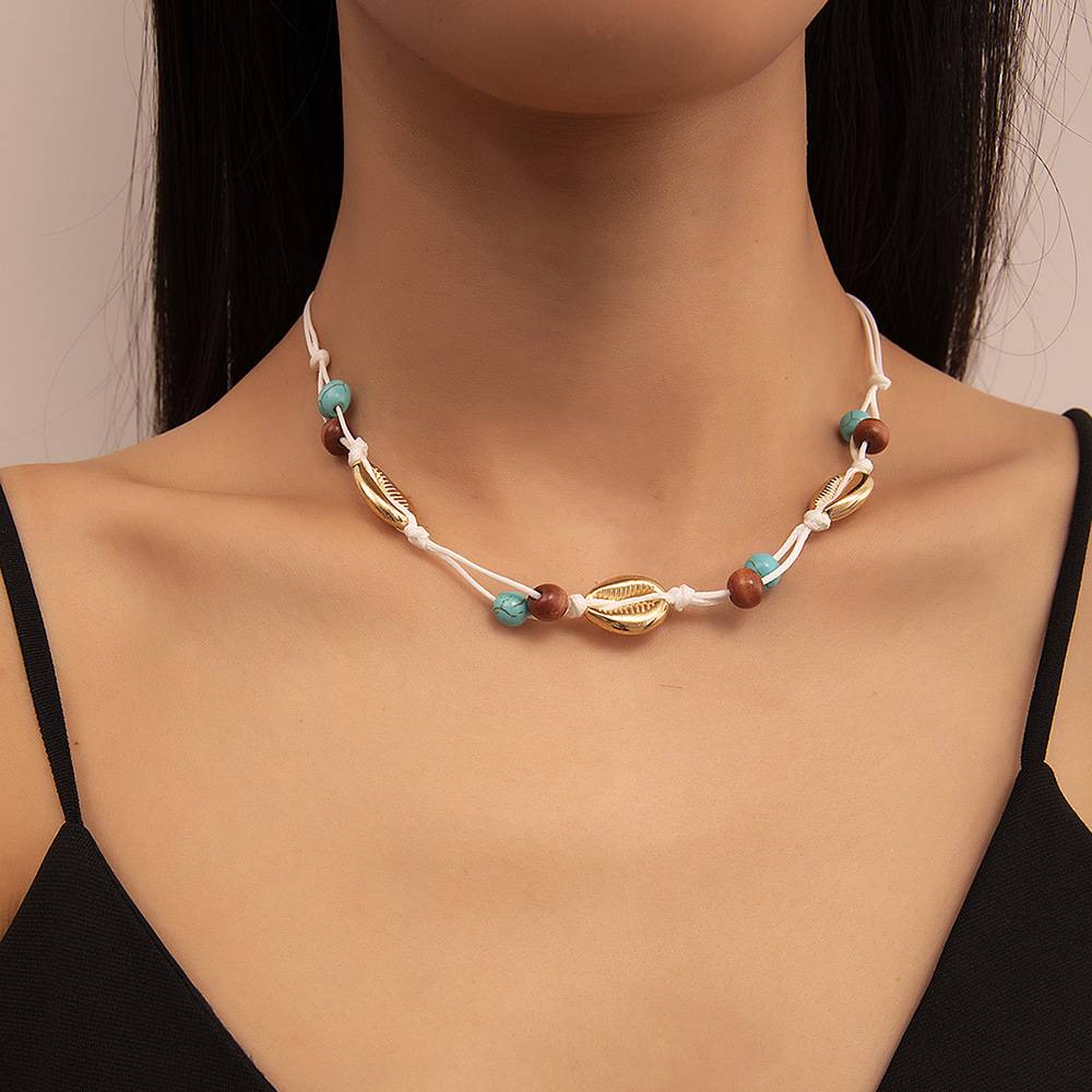Handmade beaded necklace female retro niche personality collars