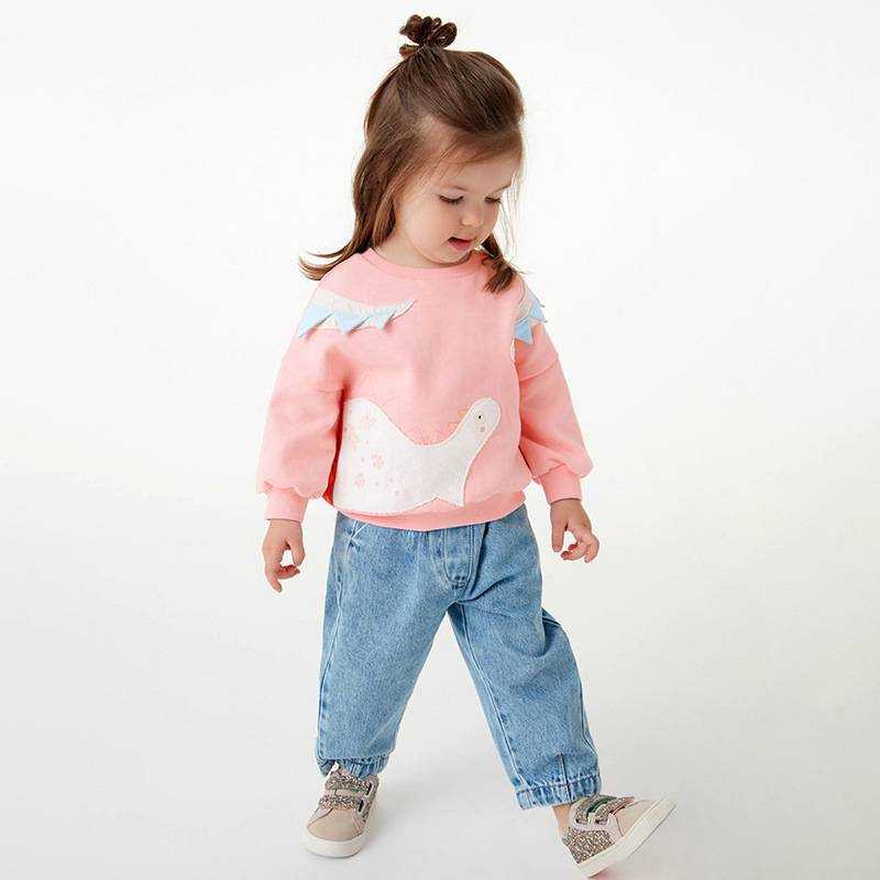 Girls&#039; long sleeve sweatshirt cute pink sweatshirt autumn home cotton long sleeves coat