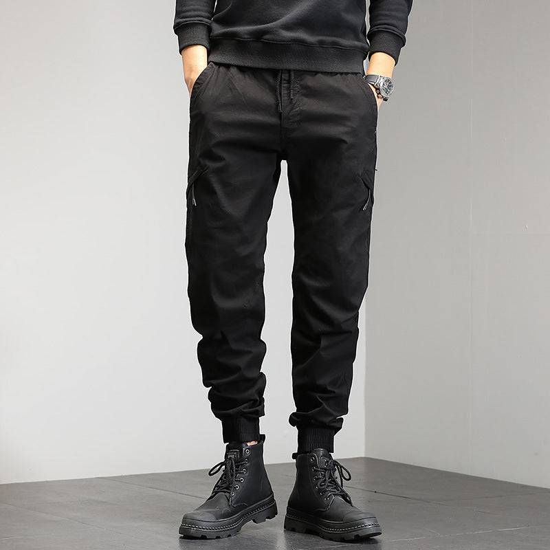 Casual Pants with Vintage Charm and Multiple Pockets.