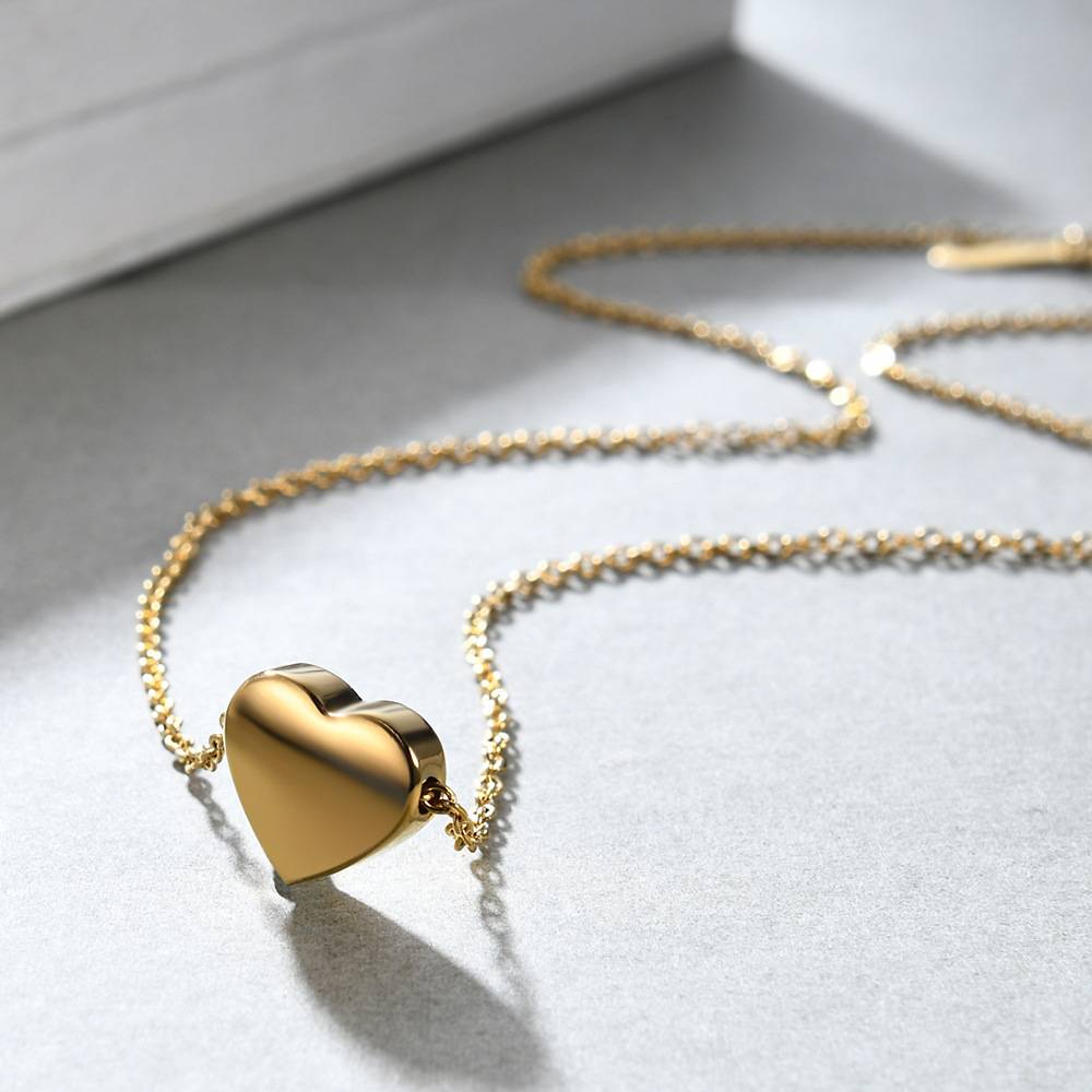 Simple 18K gold steel love stainless steel clavicle chain couple titanium steel necklace