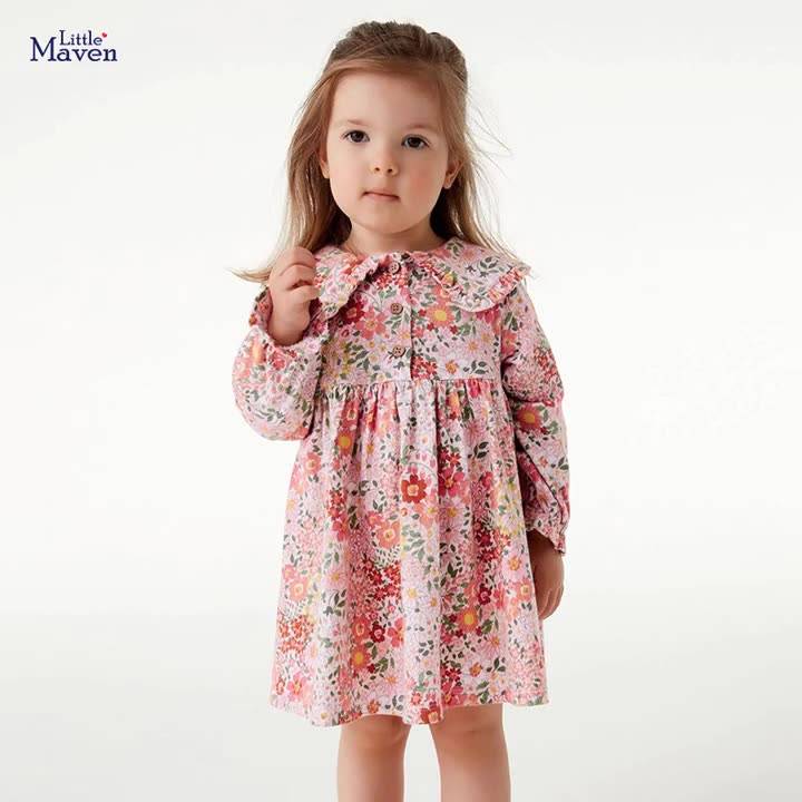 Girls long sleeve autumn dress new kids dress autumn princess dress cotton Children&#039;s skirts