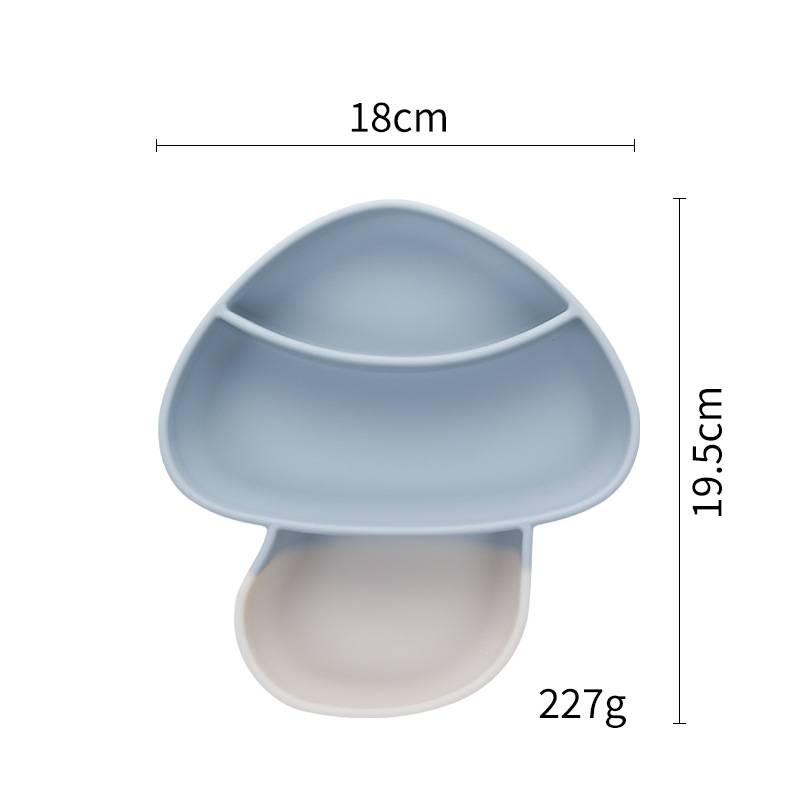 Children&#039;s environmental protection silicone plate set double suction cup in one shape complementary food plate.