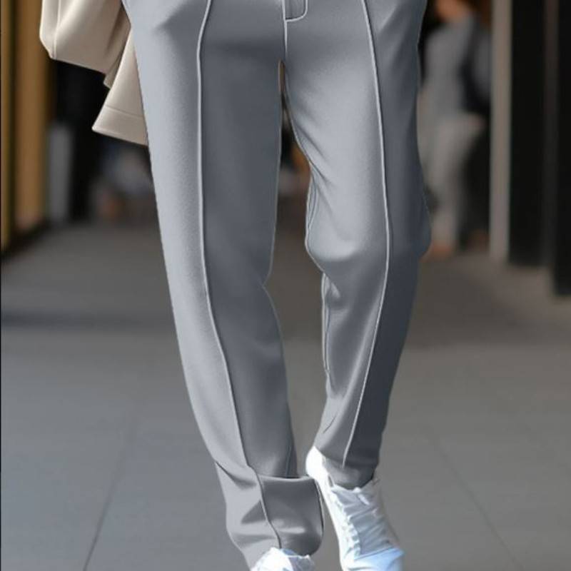 Men&#039;s Daily Pleated Sweatpants with Elastic Waist