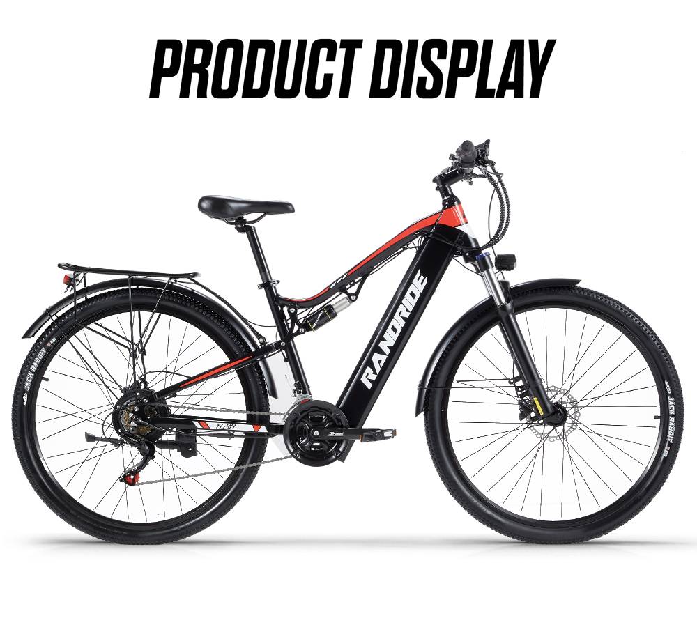 RANDRIDE YG90B-29" Electric Bike Motor 1000W 48V17Ah Battery Hydraulic Brake Electric Bicycle With LCD Display All-Terrain Tires