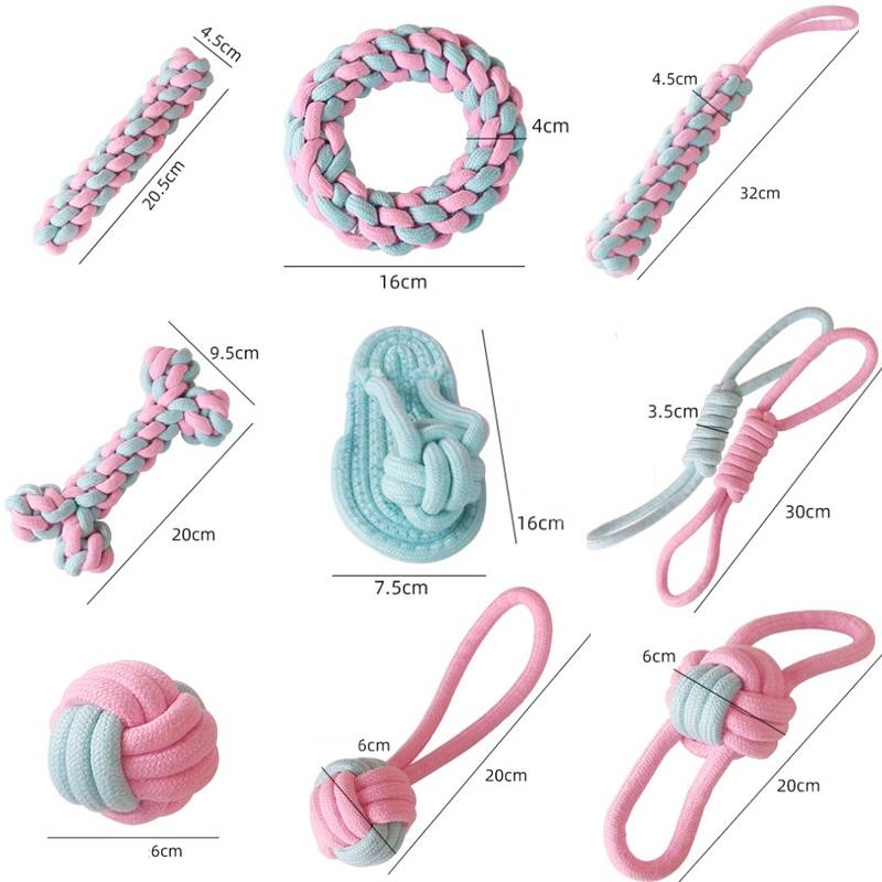 Corn Stick Dog Molar Teeth Cleaning Toy Candy Color Woven Cotton Rope