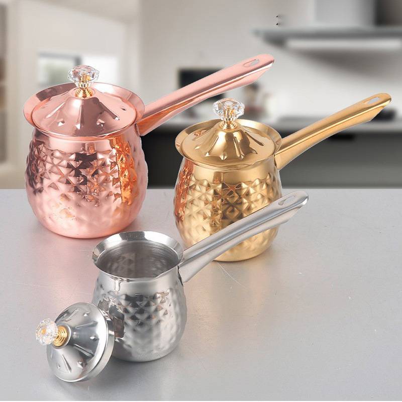 hand brewing pot Turkey handmade coffee pot metal long handle home brewing tea pot hot milk cup