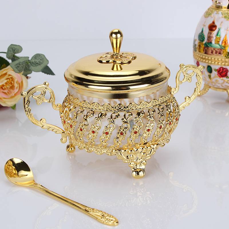 Luxury kitchen supplies seasoning bottle glass spice jar seasoning sugar jar spice box spice bottle