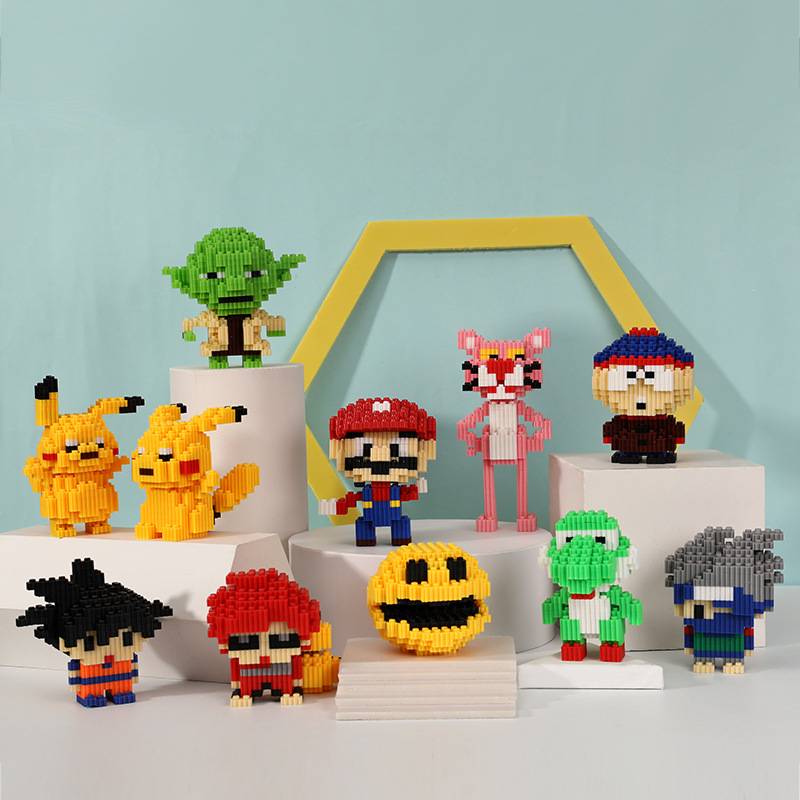 Compatible with Lego miniature small particles assembled in series building block puzzle children&#039;s educational toys wholesale street stall night