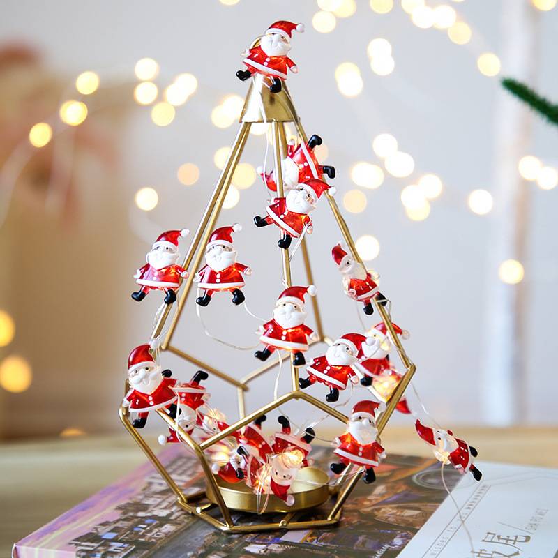 Christmas Decoration Lights Snowman Santa Claus Decoration Light String Led Copper Wire Light String.