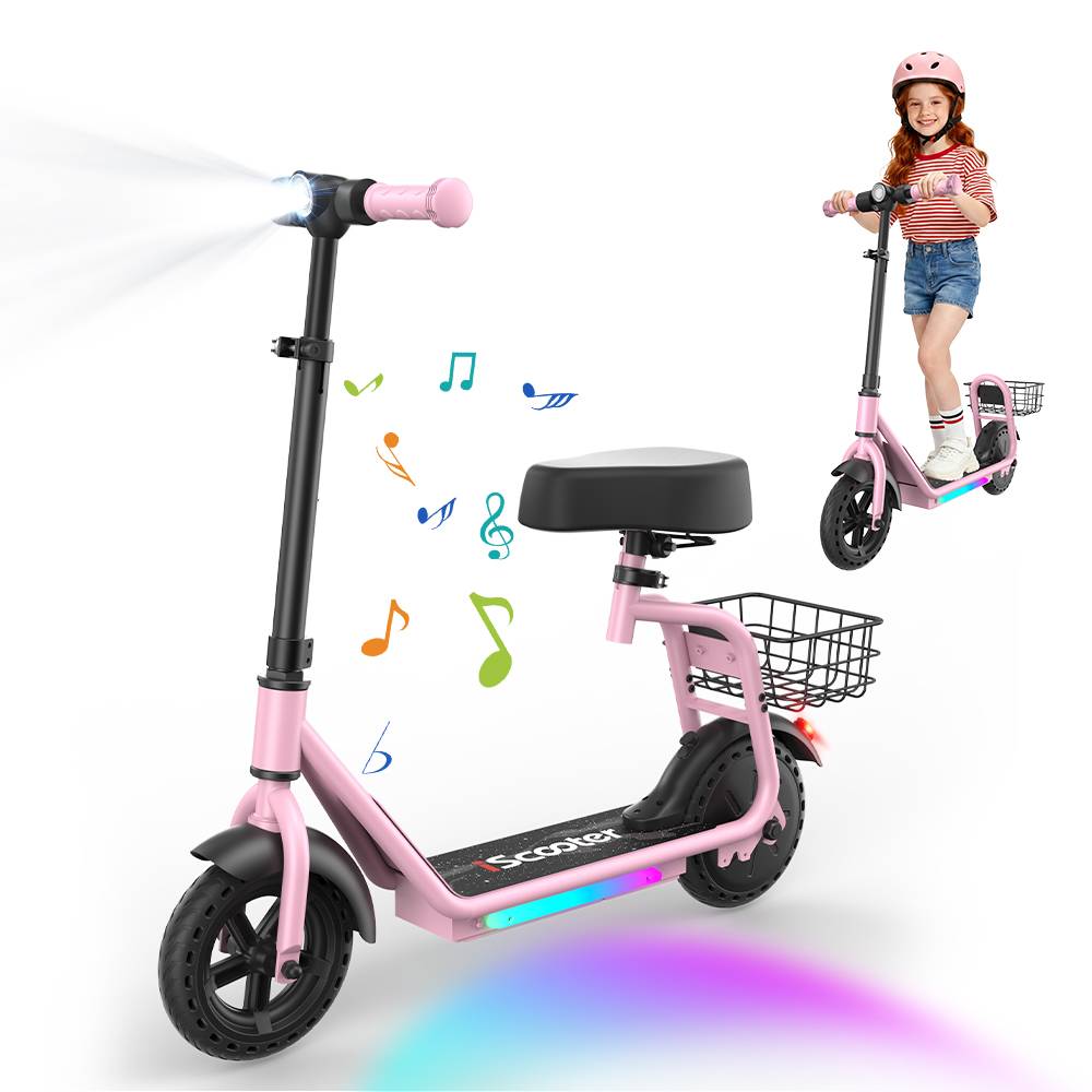 iScooter iK7 Kids Electric Scooter with Detachable Seat, 8.5" All-Round E-Scooter for Kids & Teens, 250W Motor 25.2V 4.5Ah Battery Up to 15km