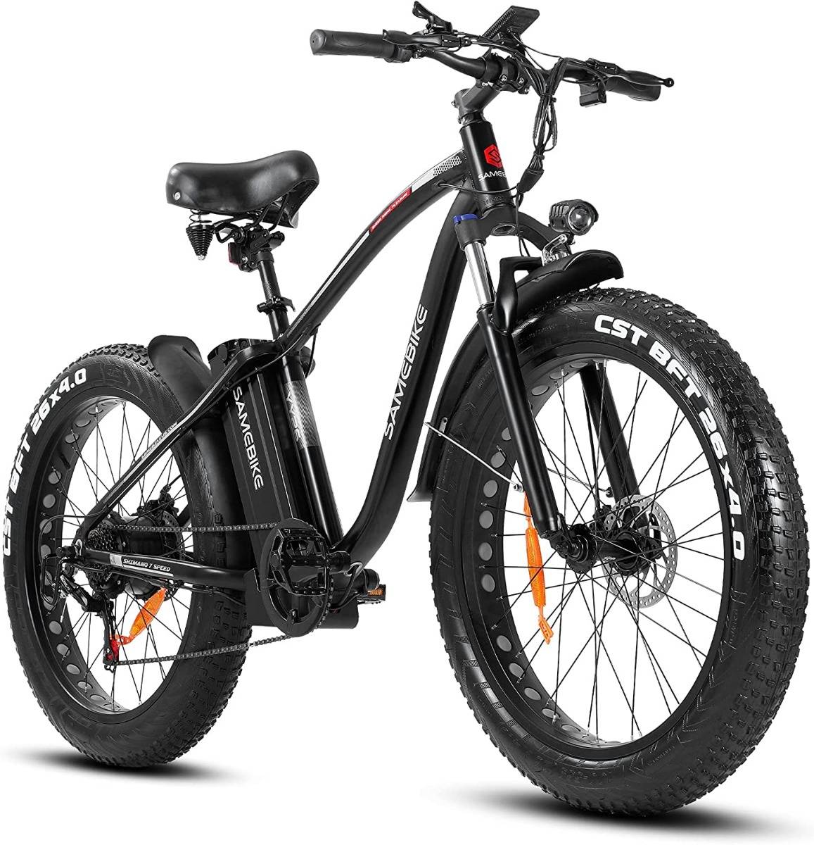 SAMEBIKE YY26 Black Electric Mountain Bike 750W 48V 15AH Lithium Battery 26 inch 4.0 Fat Tire E-bike for Adults