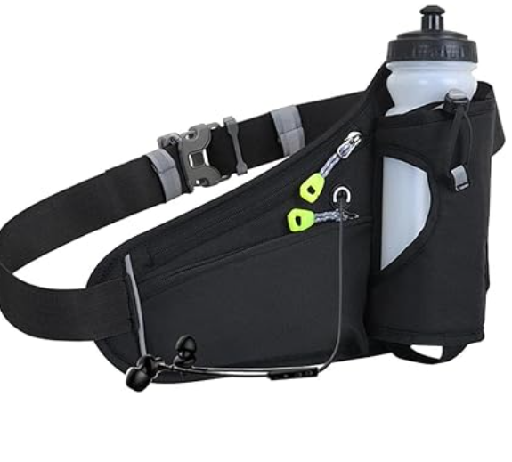 Moanyt Cinto de corrida com suporte para garrafa de água, pochete leve, suporte de telefone para homens e mulheres, caminhadas, ciclismo, corrida, fác