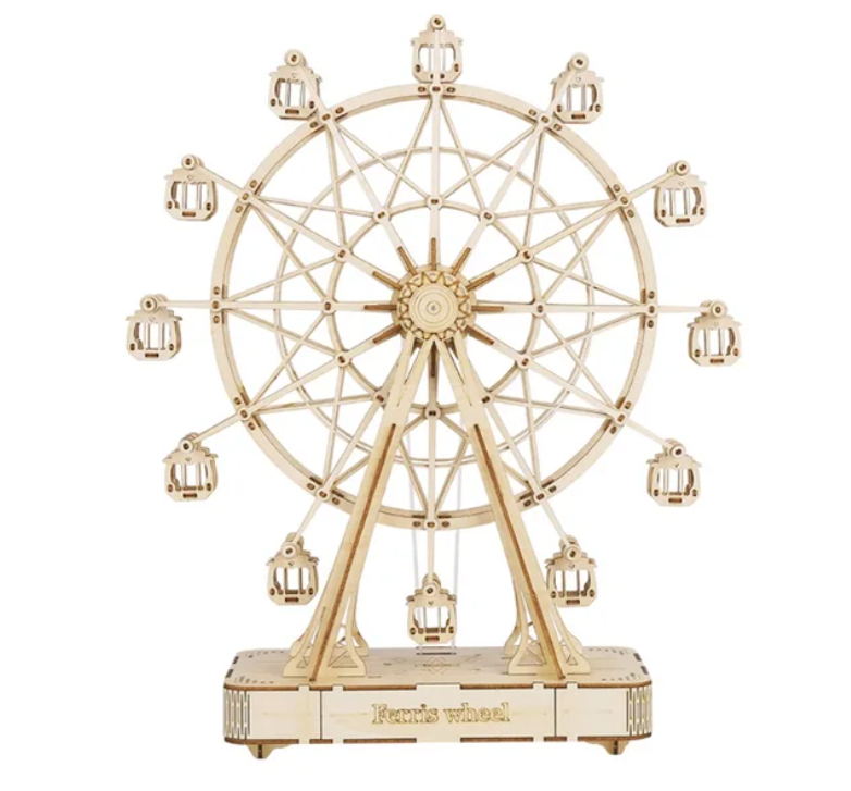 Robotime Rolife 232pcs Rotatable DIY 3D Ferris Wheel Wooden Model Building Block Kits Assembly Toy Gift for Children Adult TGN01