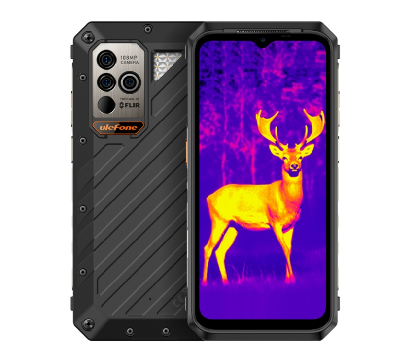 Ulefone Power Armor 18T 5G Rugged Phone, Thermal Imaging Camera 108MP Main Camera, 17GB+256GB MTK Dimensity 900, 9600mAh QI 15W Wireless Charging, 6.5