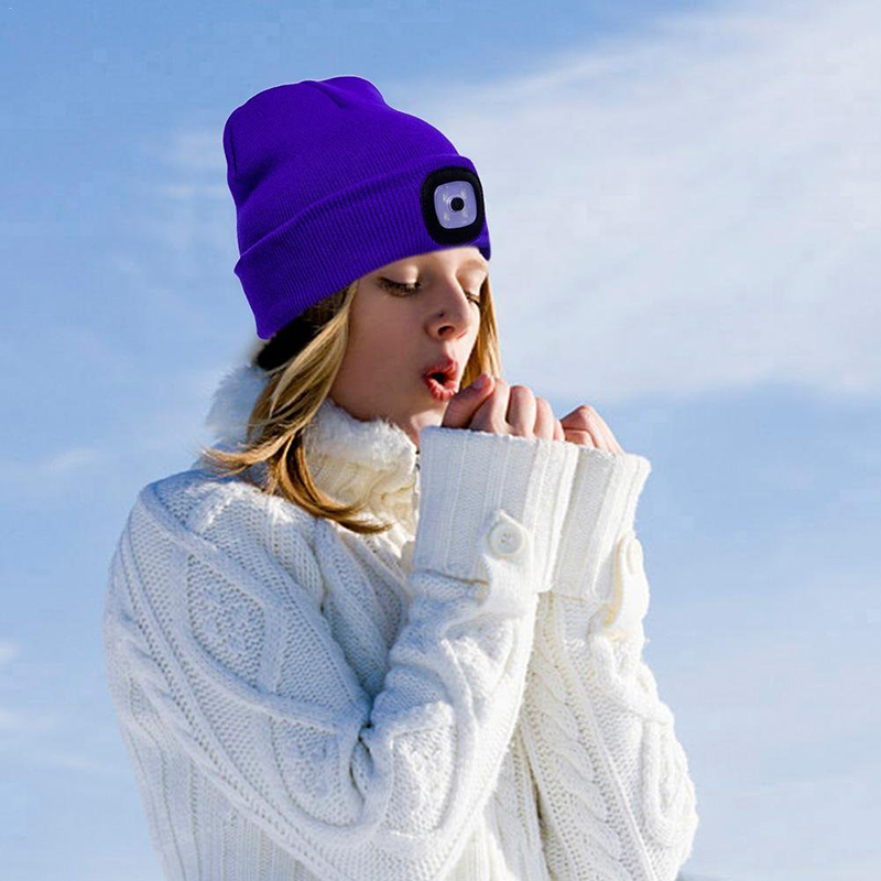 Beanie with Built-in LED Light for Better Visibility