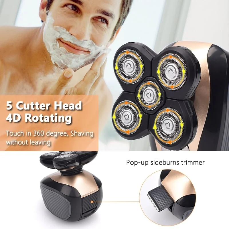 10 Word Rewrite: Versatile 4D Electric Shaver with 5 Functions in One