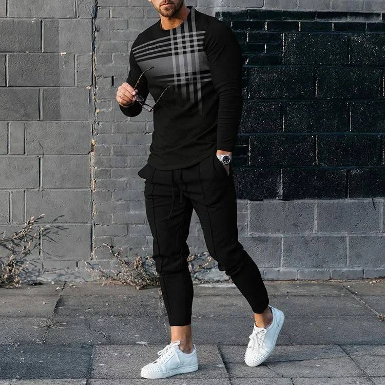 Men&#039;s Statement Polo Shirt and Pants Two Piece