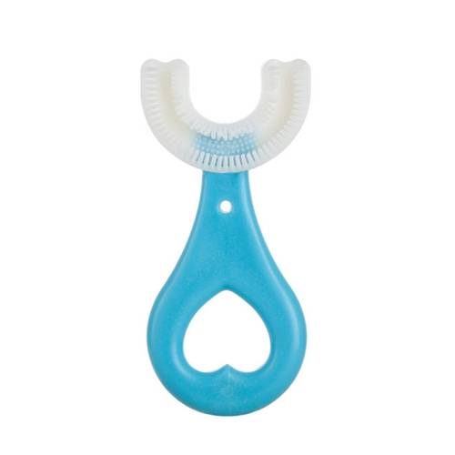 U-shaped Children Baby Hand-held Soft Toothbrush Brushing Artifact for 2-6 Years Old
