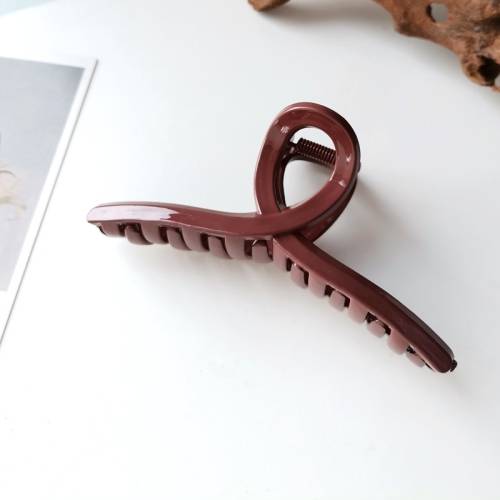 2 PCS Resin Material Spring Hair Clip, Colour: 7 Chestnut