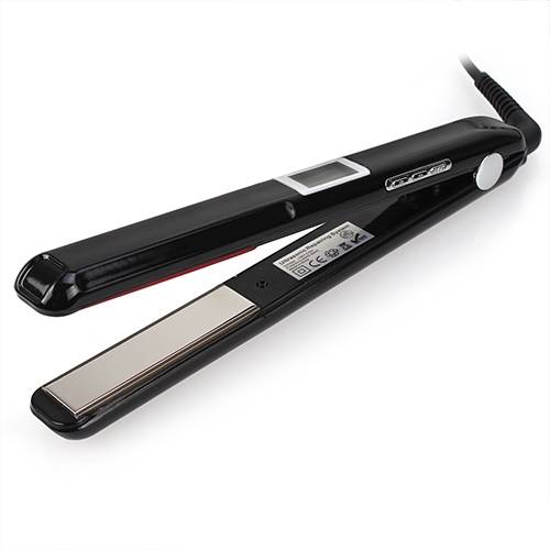 RUCHA Ultrasonic Infrared Hair Care Iron Straightener with Adjustable Upgraded LCD Display, Plug standard:EU(Black)