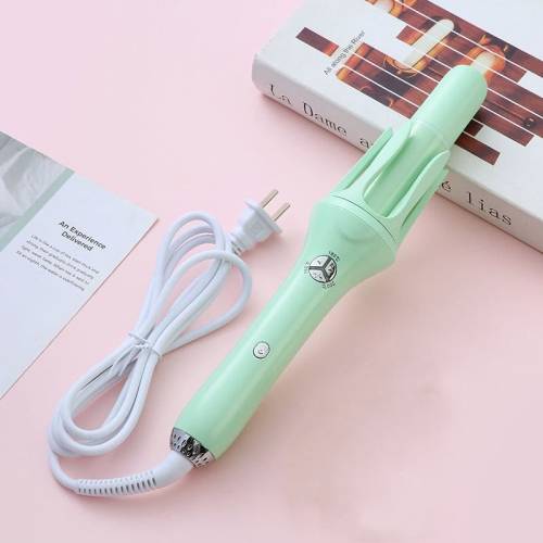 Extended Automatic Ceramic Curling Iron 32mm Shaped Big Wave Styling Tools,CN Plug(Green)