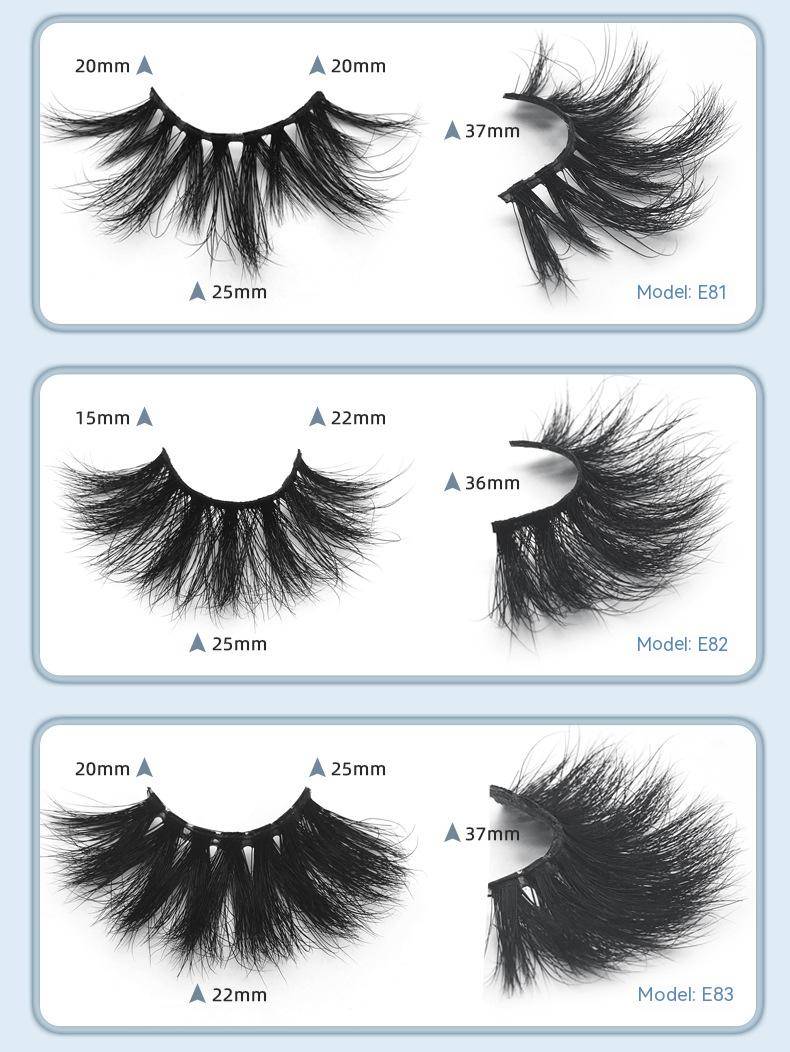 Spot wholesale a pair of 25mm mink hair false eyelashes European and American thick style E series 3d mink hair false eyelashes