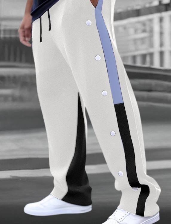 Men&#039;s Sweatpants Joggers Trousers Drawstring Elastic Waist Side -1