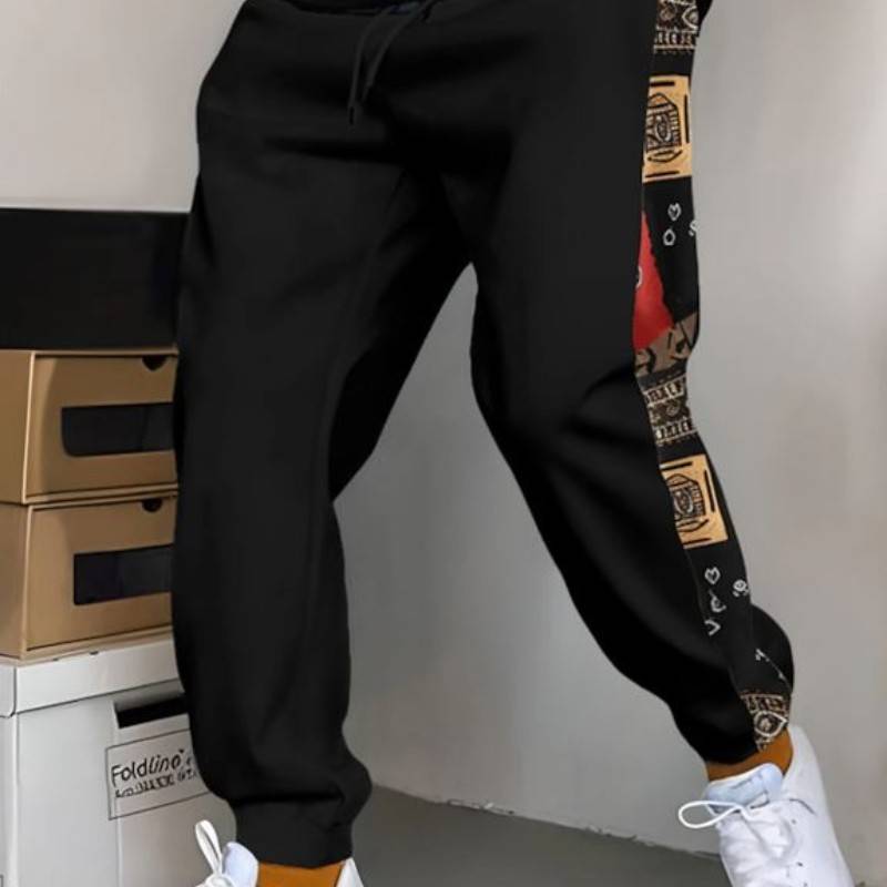 Men&#039;s Patchwork Sweatpants Joggers Color Block-1