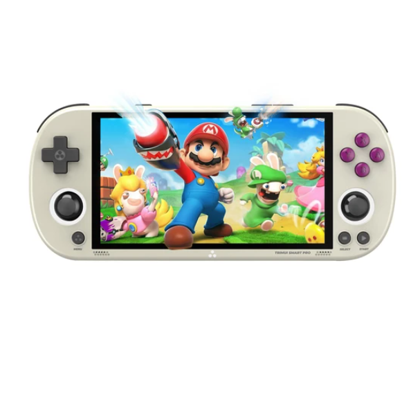 TRIMUI Smart Pro Handheld Game Console, 4.96-inch IPS Screen, Linux OS, 1GB RAM 8GB Storage 256GB TF Card, 5 Hours Playtime - Grey